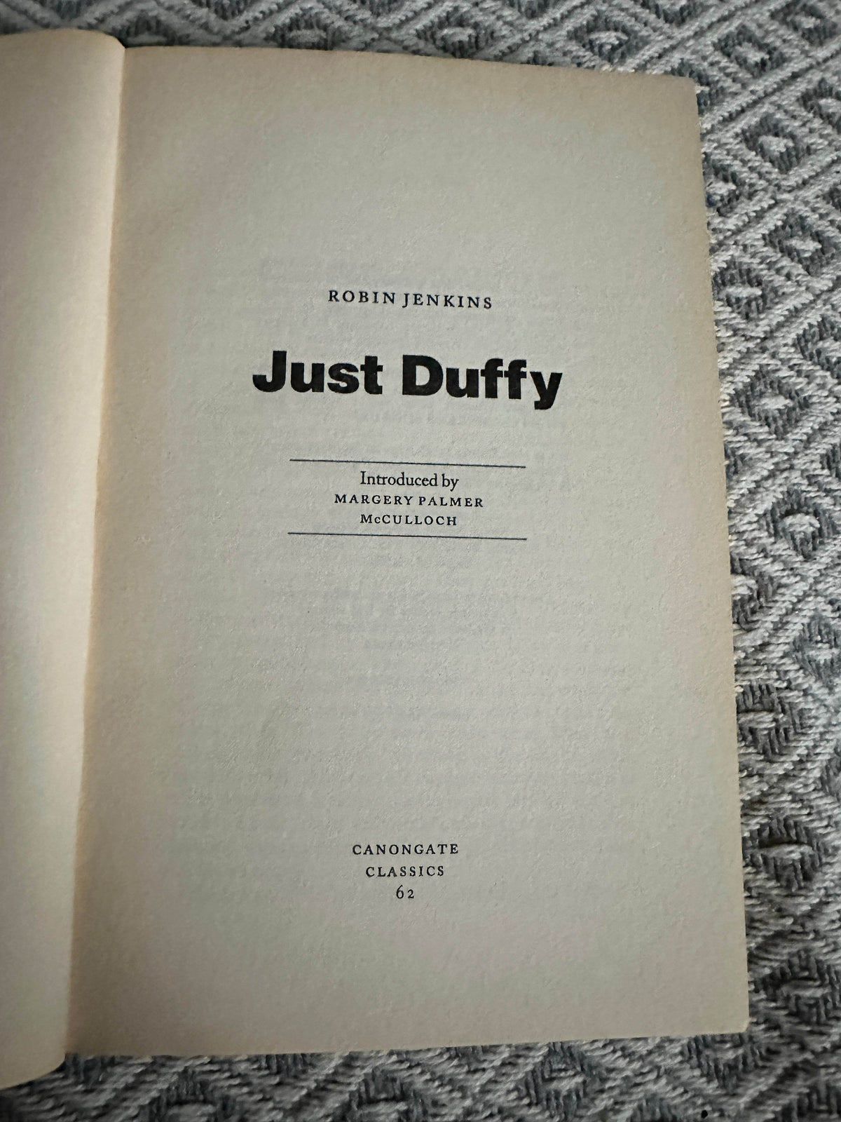 2000 Just Duffy - Robin Jenkins(Canongate Classics) - Honeyburn Books (UK)