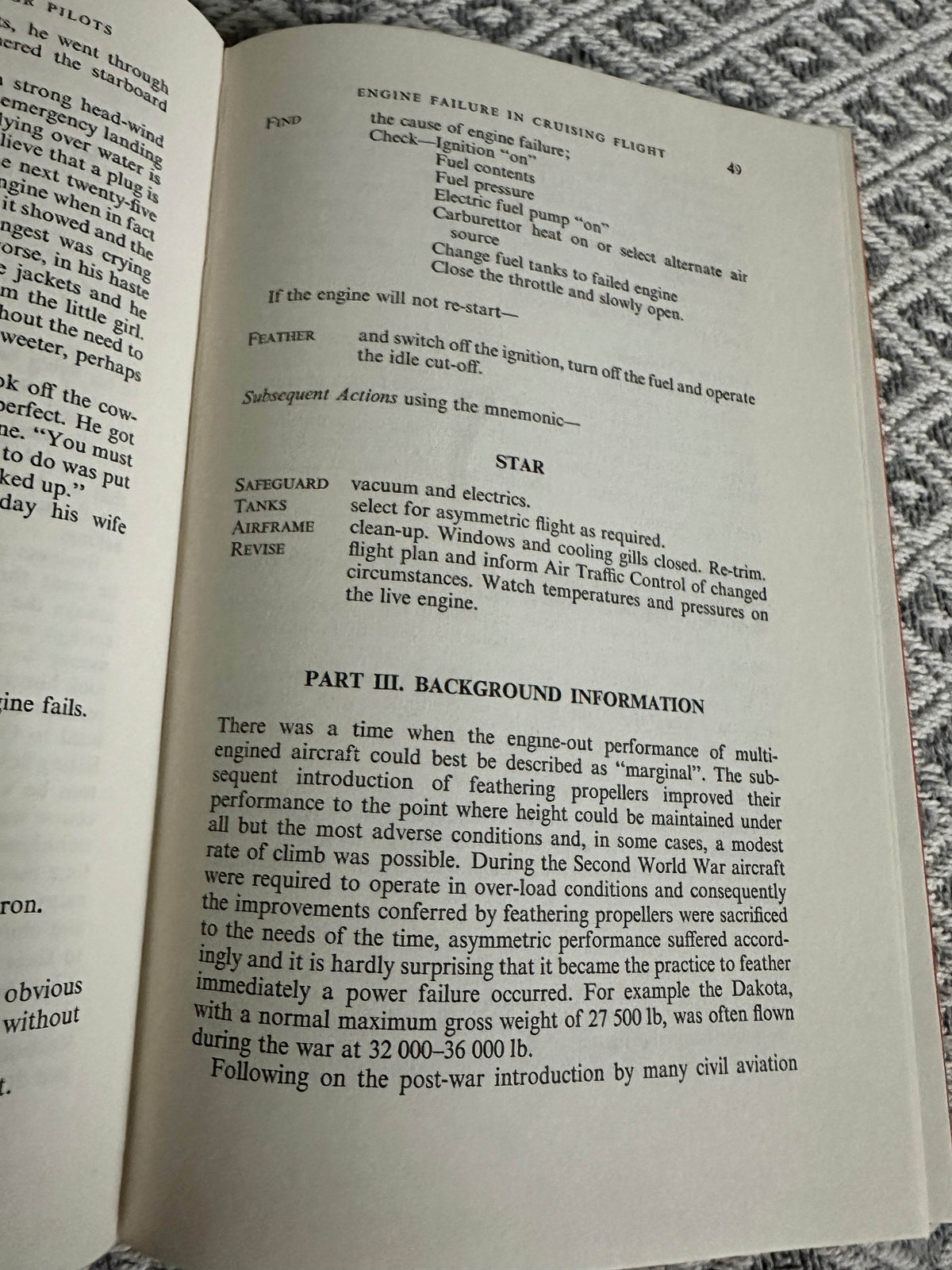 1975 Flight Emergency Procedures For Pilots - N. H. Birch & A. E. Bramson(Pitman Publishing) - Honeyburn Books (UK)