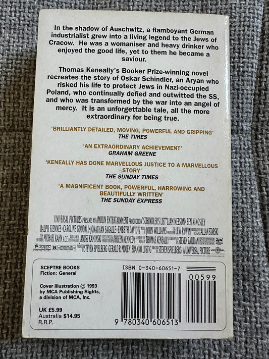 1994 Schindler’s List - Thomas Keneally (Sceptre) - Honeyburn Books (UK)