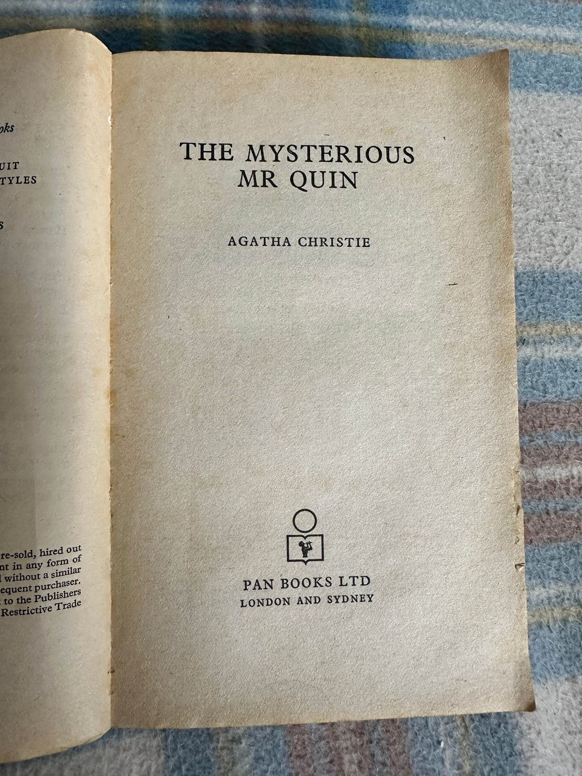 1974 The Mysterious Mr. Quin - Agatha Christie(Pan Books) - Honeyburn Books (UK)