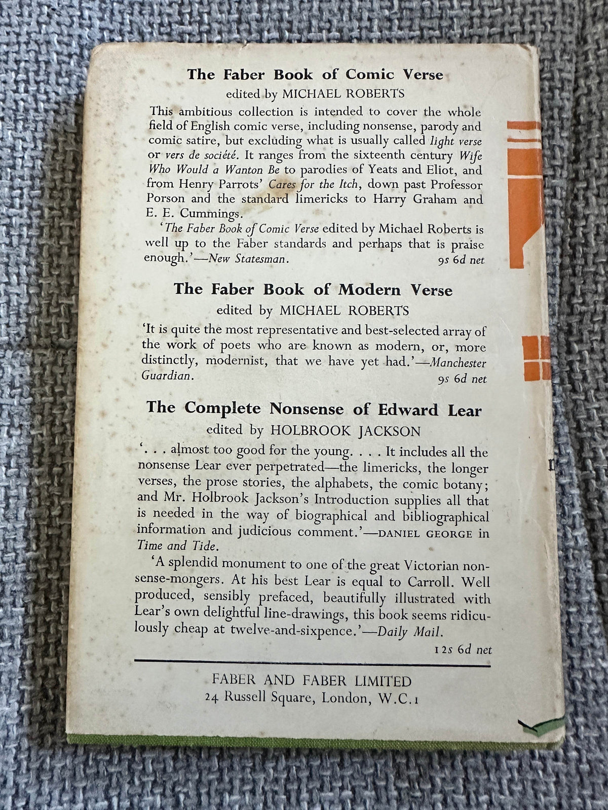 1949 Archy & Mehitabel - Don Marquis (Faber & Faber) - Honeyburn Books (UK)