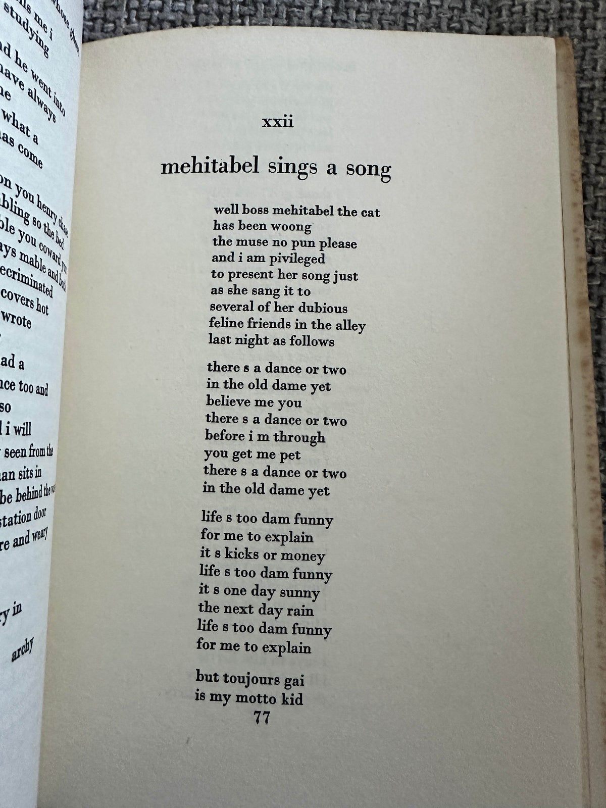 1949 Archy & Mehitabel - Don Marquis (Faber & Faber) - Honeyburn Books (UK)