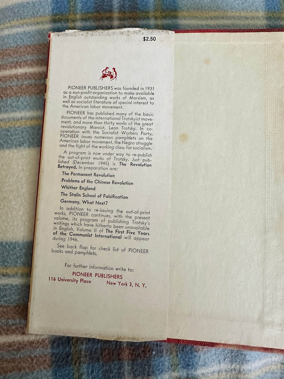1945*1st* The First Five Years of The Communist International vol 1 - Leon Trotsky(Pioneer Publishers) - Honeyburn Books (UK)