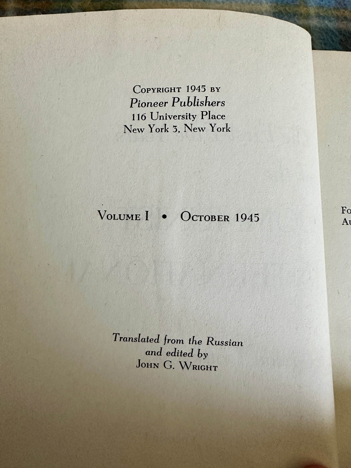 1945*1st* The First Five Years of The Communist International vol 1 - Leon Trotsky(Pioneer Publishers) - Honeyburn Books (UK)