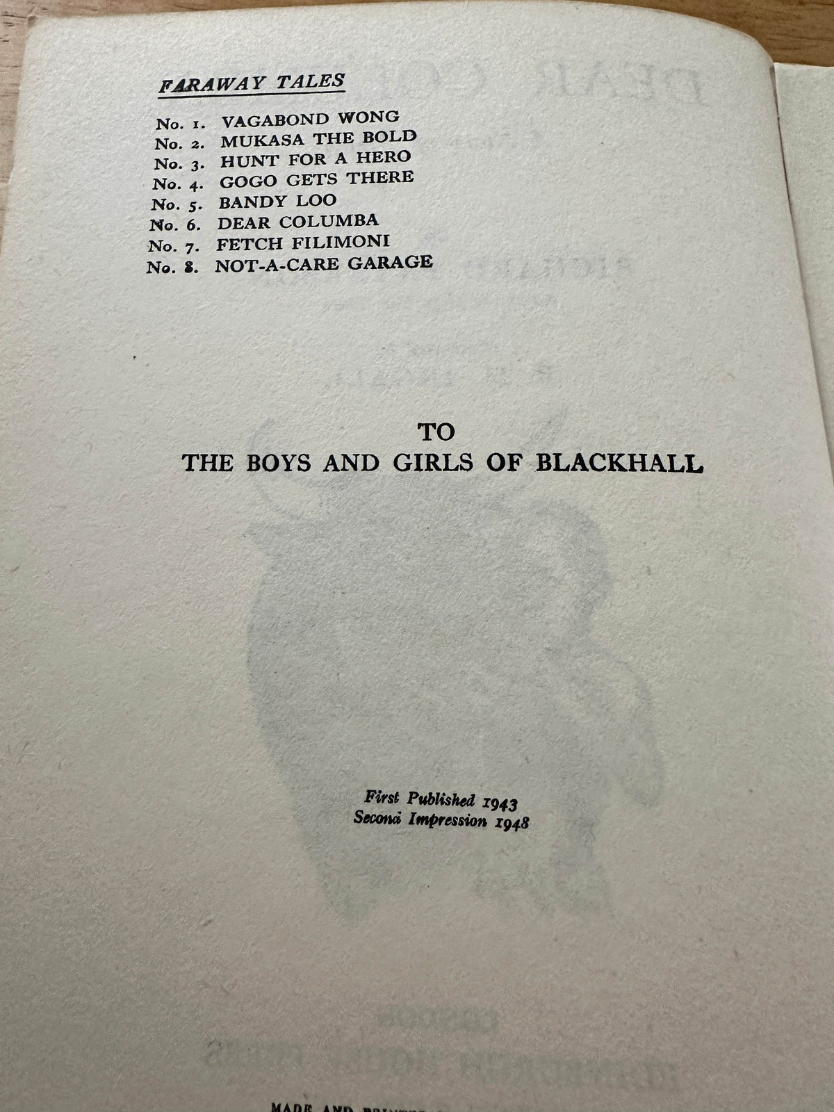 1948 Dear Columba(A Story of Africa) Richard Paterson(E. M. Ingall Illust)Edinburgh House Press - Honeyburn Books (UK)