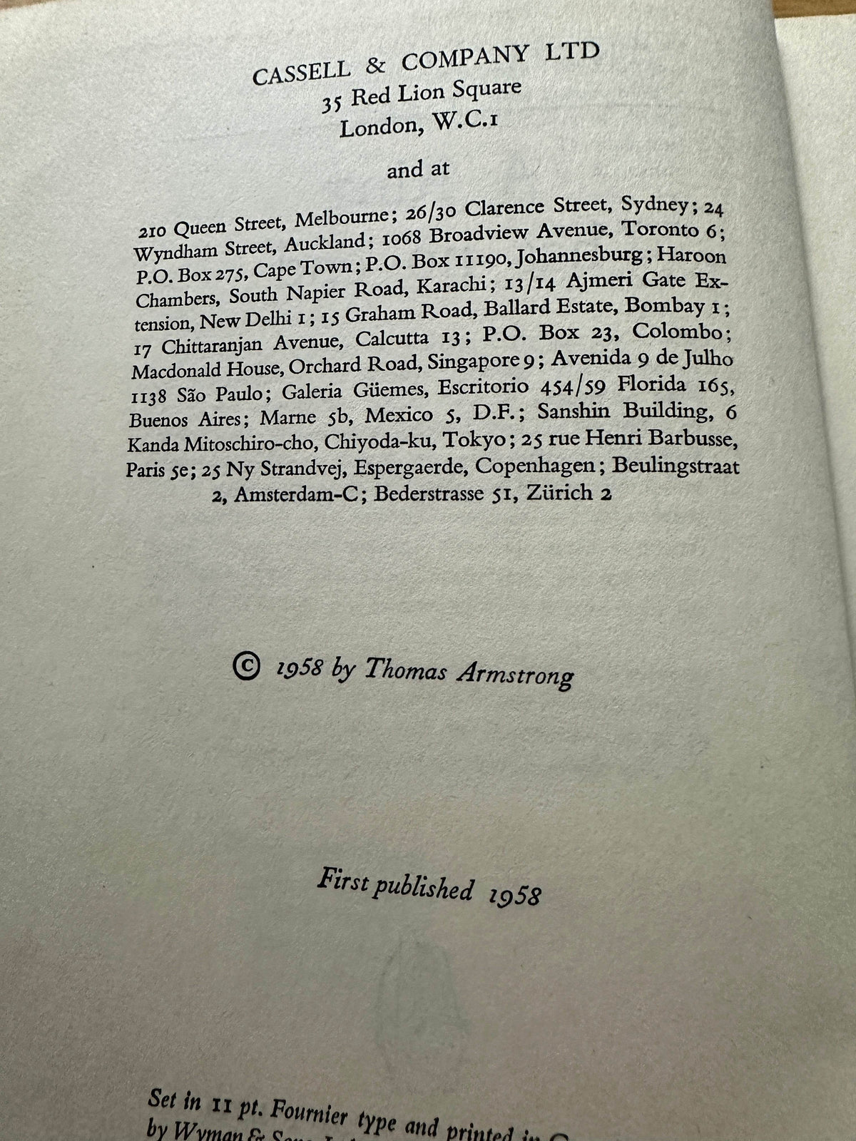 1958*1st* A Ring Has No End - Thomas Armstrong(Cassell) - Honeyburn Books (UK)