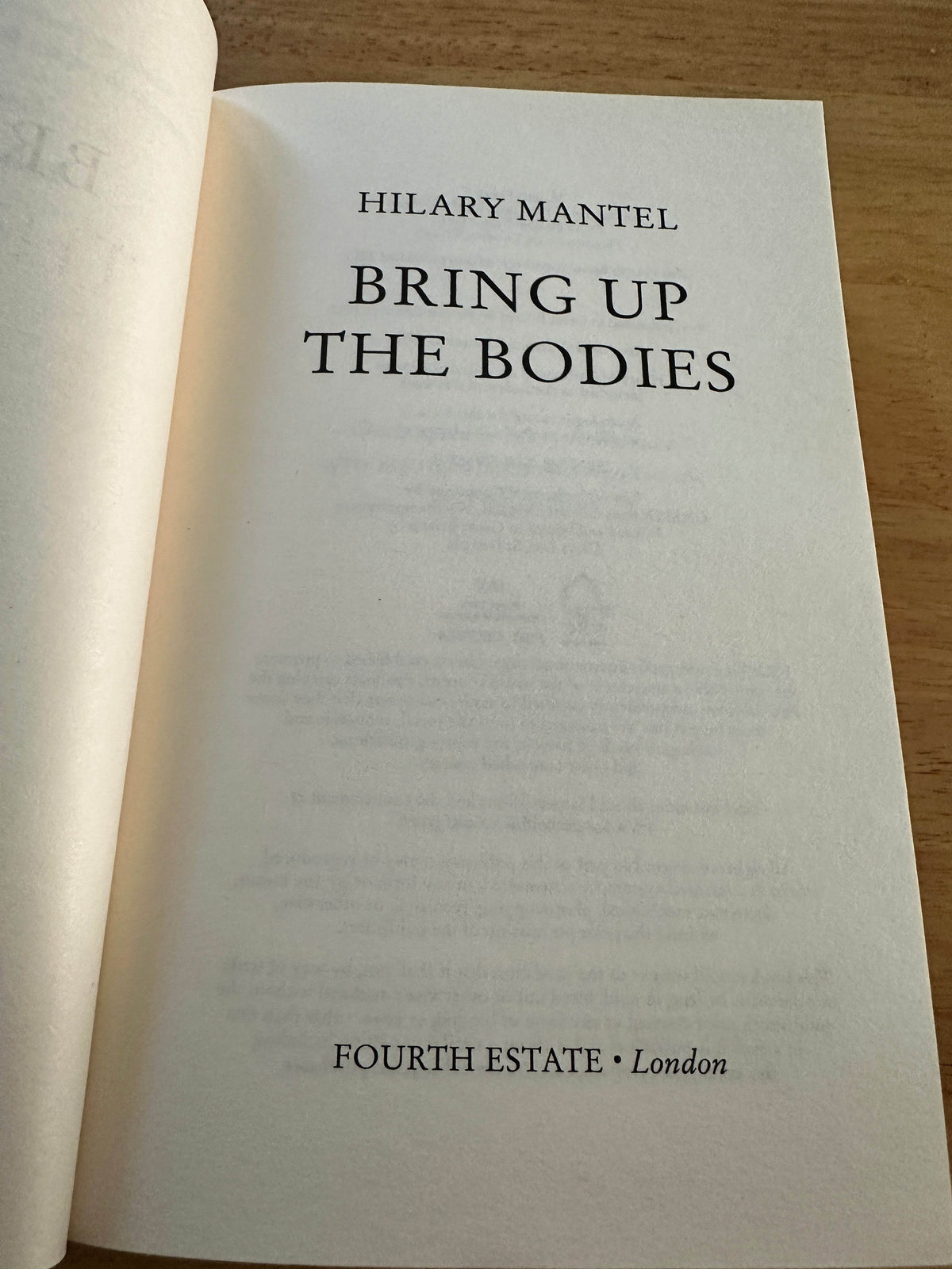 2013 Bring Up The Bodies - Hilary Mantel(Fourth Estate Pub) - Honeyburn Books (UK)