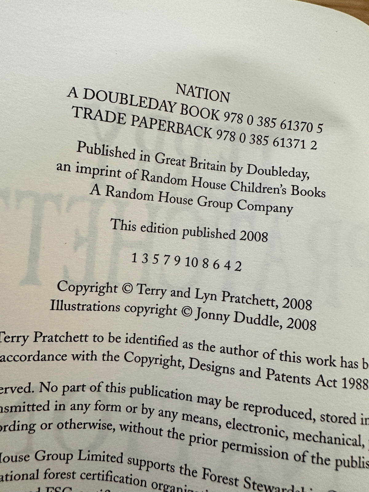 2008*1st* Nation - Terry Pratchett(Doubleday) - Honeyburn Books (UK)