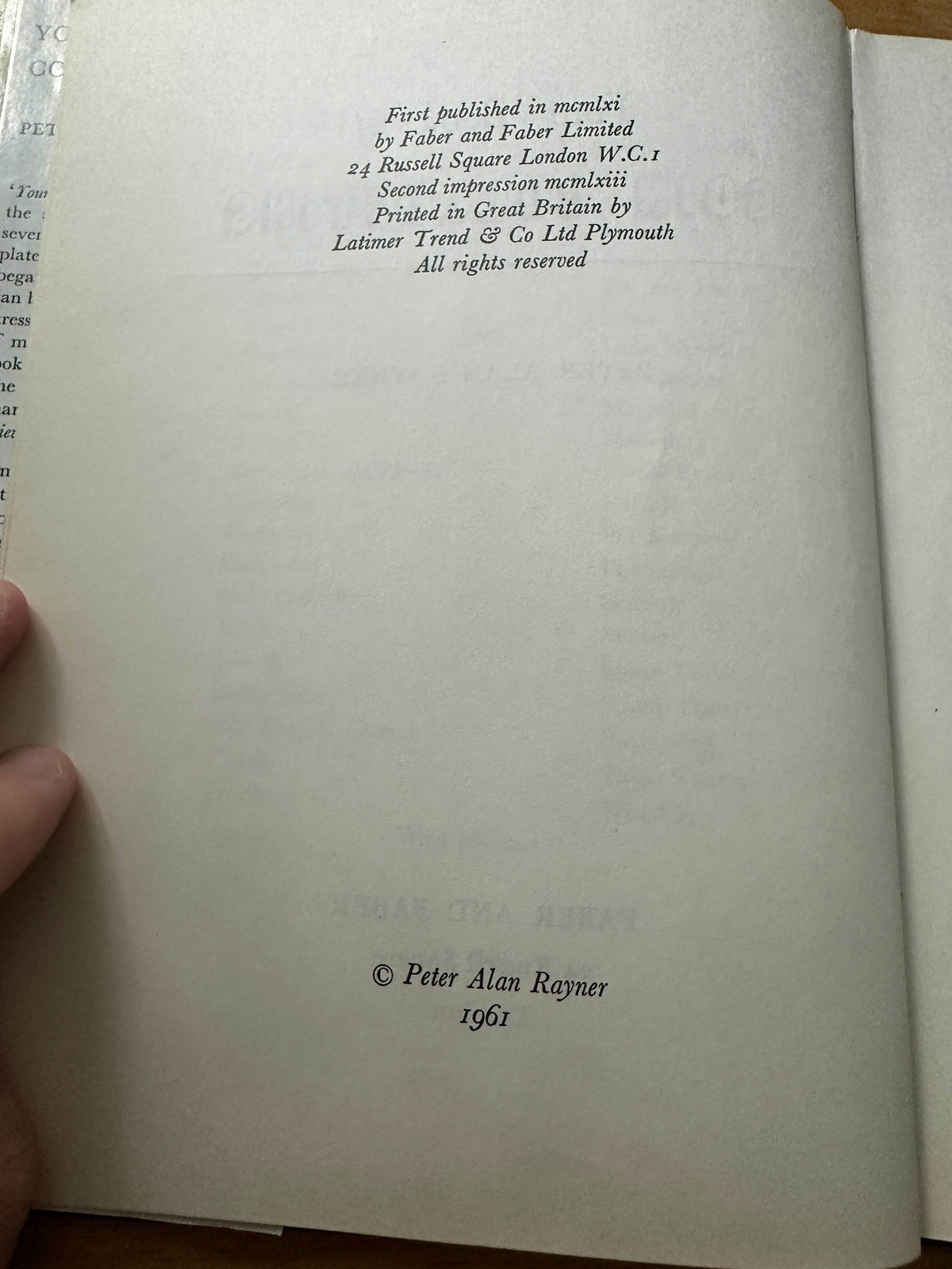 1961 Your Book Of Coin Collecting - Peter Alan Rayner(Faber & Faber) - Honeyburn Books (UK)