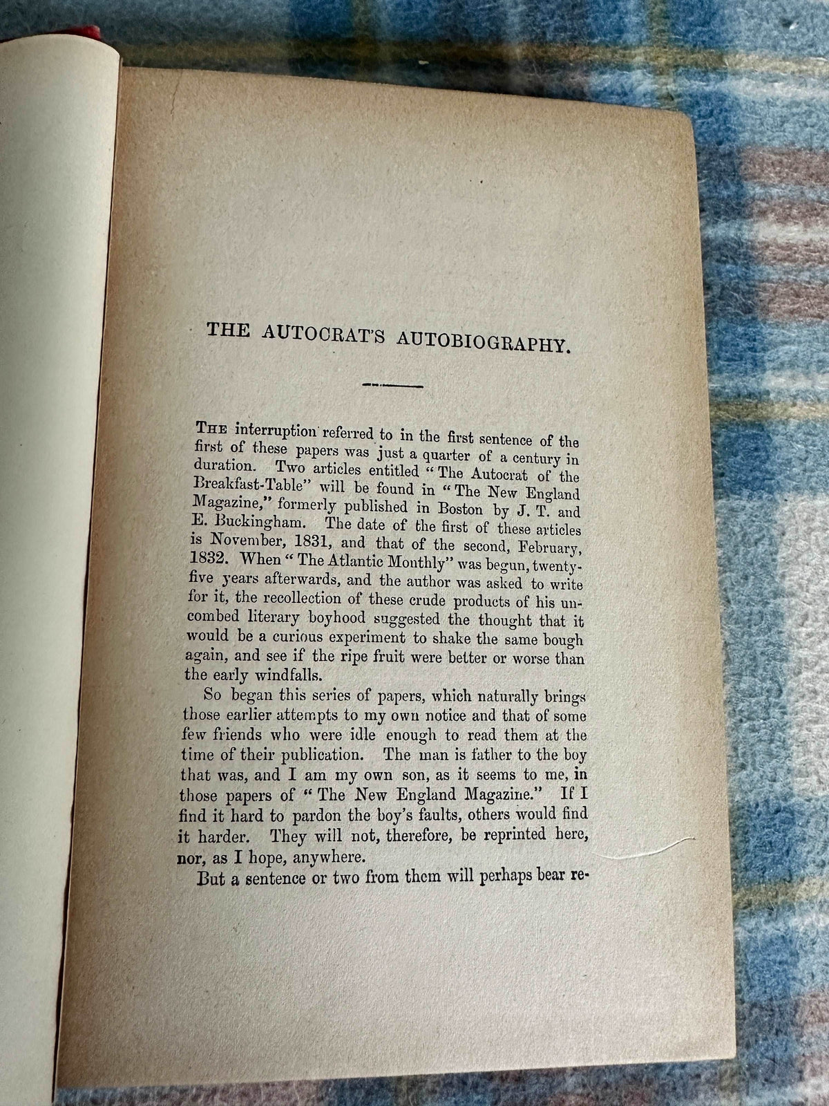 1896 The Autocrat Of The Breakfast Table - Oliver Wendell Holmes( The Grand Colosseum Warehouse Co) - Honeyburn Books (UK)