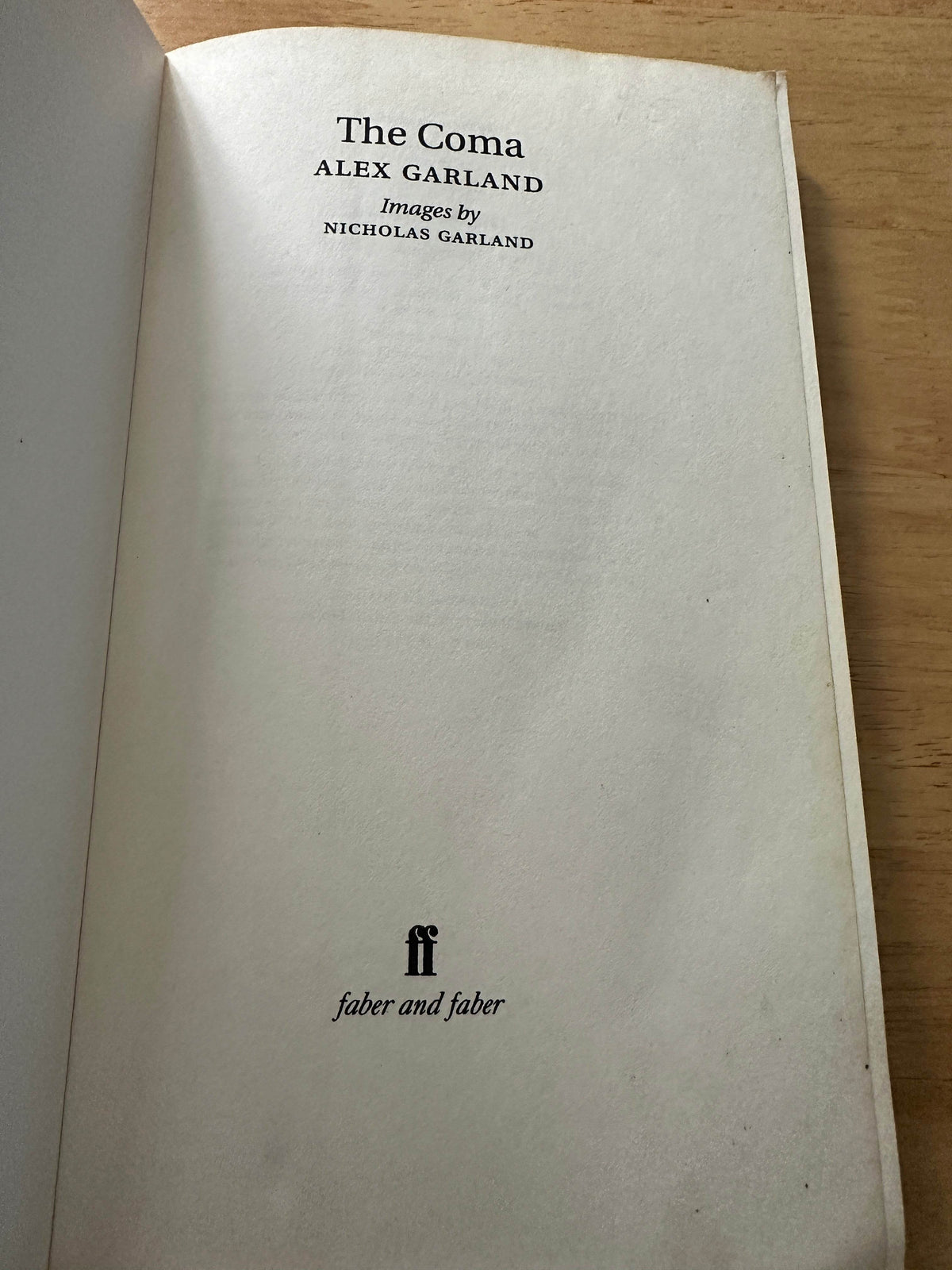 2004 The Coma - Alex Garland(Nicholas Garland Illust) Faber & Faber - Honeyburn Books (UK)