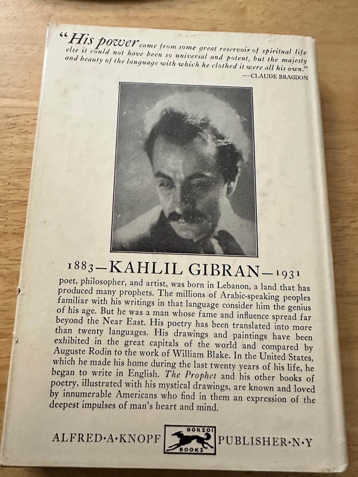 1968 A Tear & A Smile - Kahlil Gibran(intro by Robert Hillyer translated from Arabic by H. M. Nahmad (Borzoi Books Alfred A. Knopf Publisher New York - Honeyburn Books (UK)