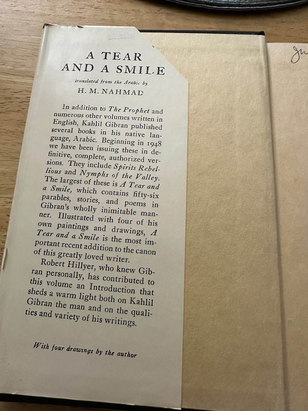 1968 A Tear & A Smile - Kahlil Gibran(intro by Robert Hillyer translated from Arabic by H. M. Nahmad (Borzoi Books Alfred A. Knopf Publisher New York - Honeyburn Books (UK)