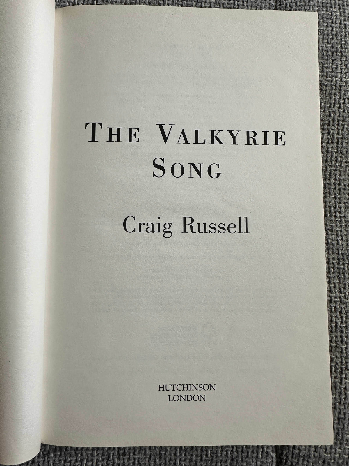 2009*1st* The Valkyrie Song - Craig Russell (Hutchinson) - Honeyburn Books (UK)