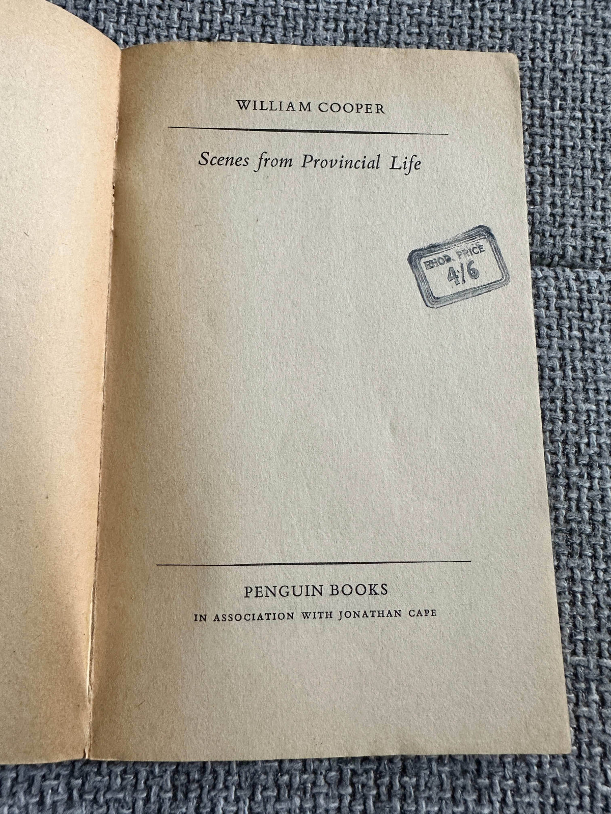 1961*1st* Scenes From A Provincial Life - William Cooper (Penguin) - Honeyburn Books (UK)