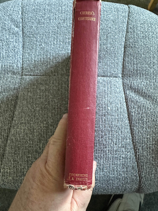 1940 Cruden’s Concordance A Convenient Manual For The Study Of The Holy Scriptures - Pickering & Inglis Ltd Publishing - Honeyburn Books (UK)