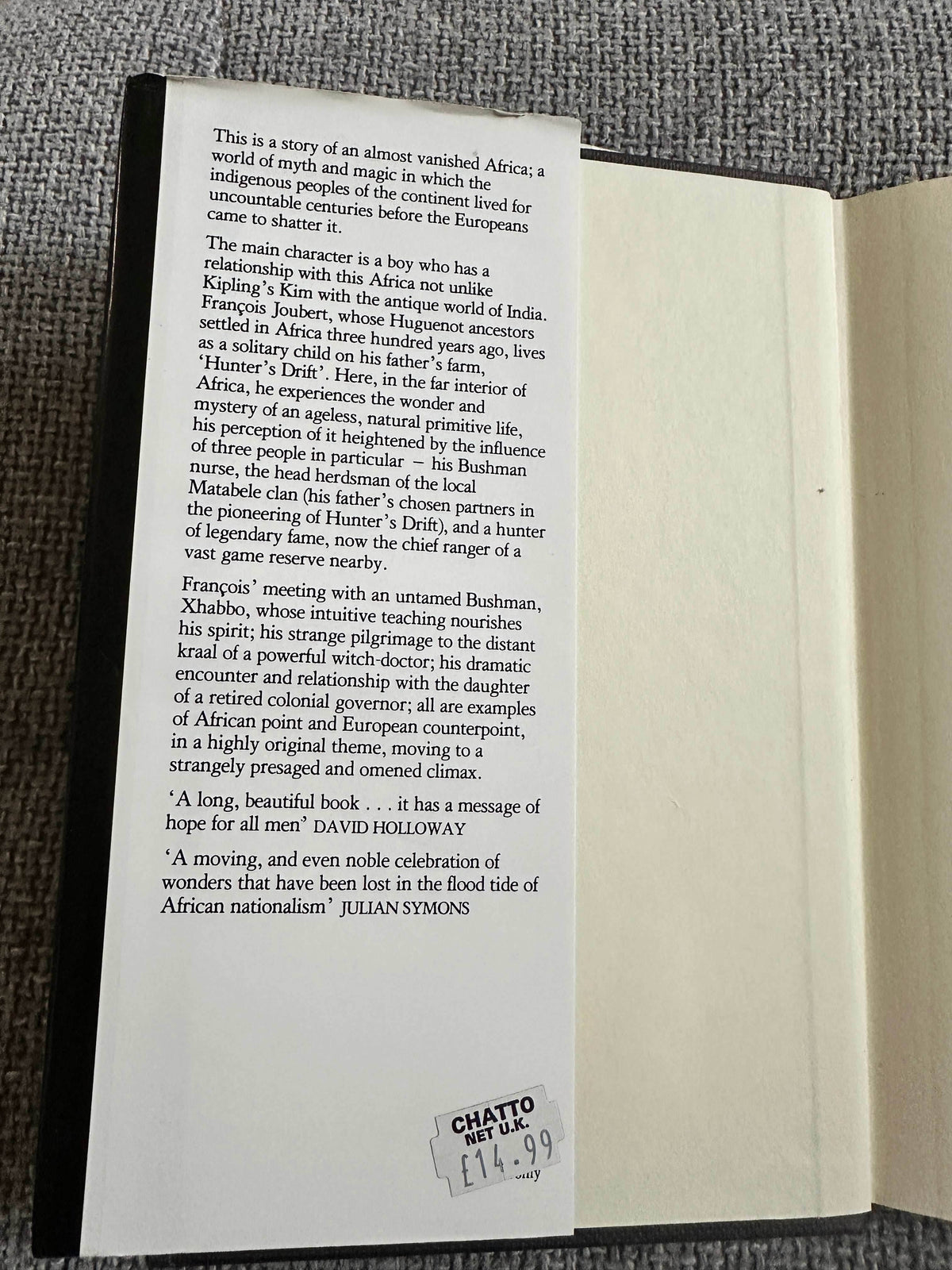 1985 A Story Like The Wind - Laurens Van Der Post (Chatto & Windus) - Honeyburn Books (UK)