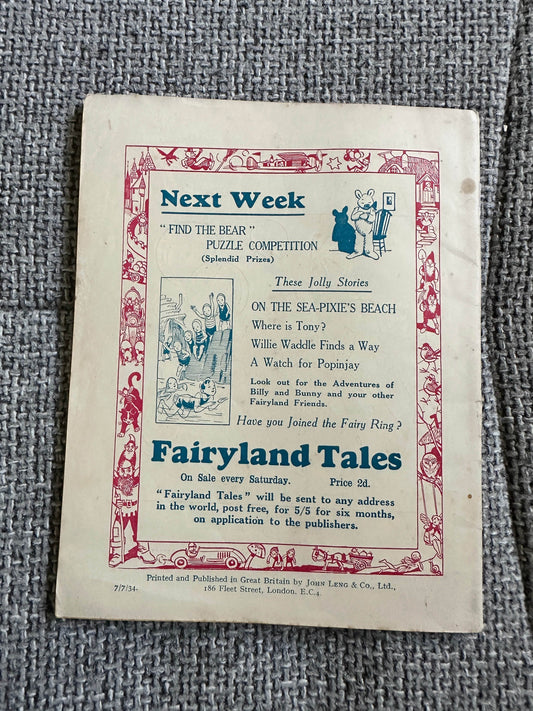 1934 Fairyland Tales (No. 621) John Leng Publisher - Honeyburn Books (UK)