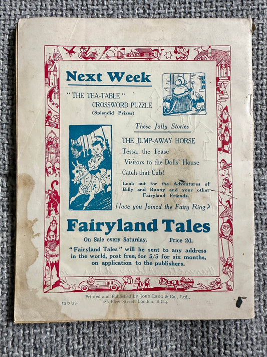 1933 Fairyland Tales (No570) John Leng Publisher - Honeyburn Books (UK)