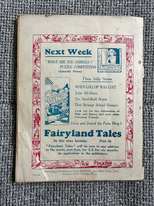 1934 Fairyland Tales (No630) John Leng Publisher - Honeyburn Books (UK)