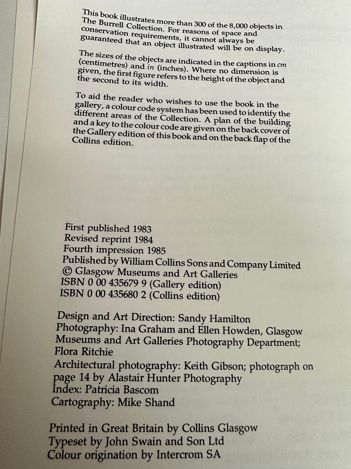1985 The Burrell Collection intro by John Julius Norwich(Collins) - Honeyburn Books (UK)