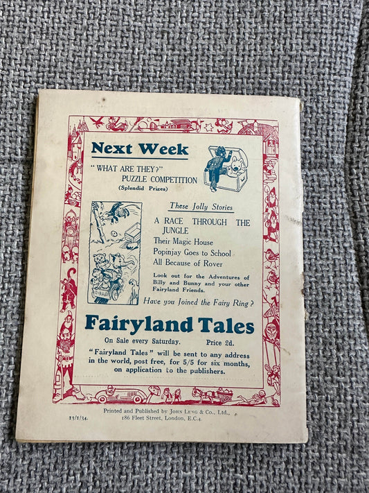 1934 Fairyland Tales (No596) John Leng Publisher - Honeyburn Books (UK)