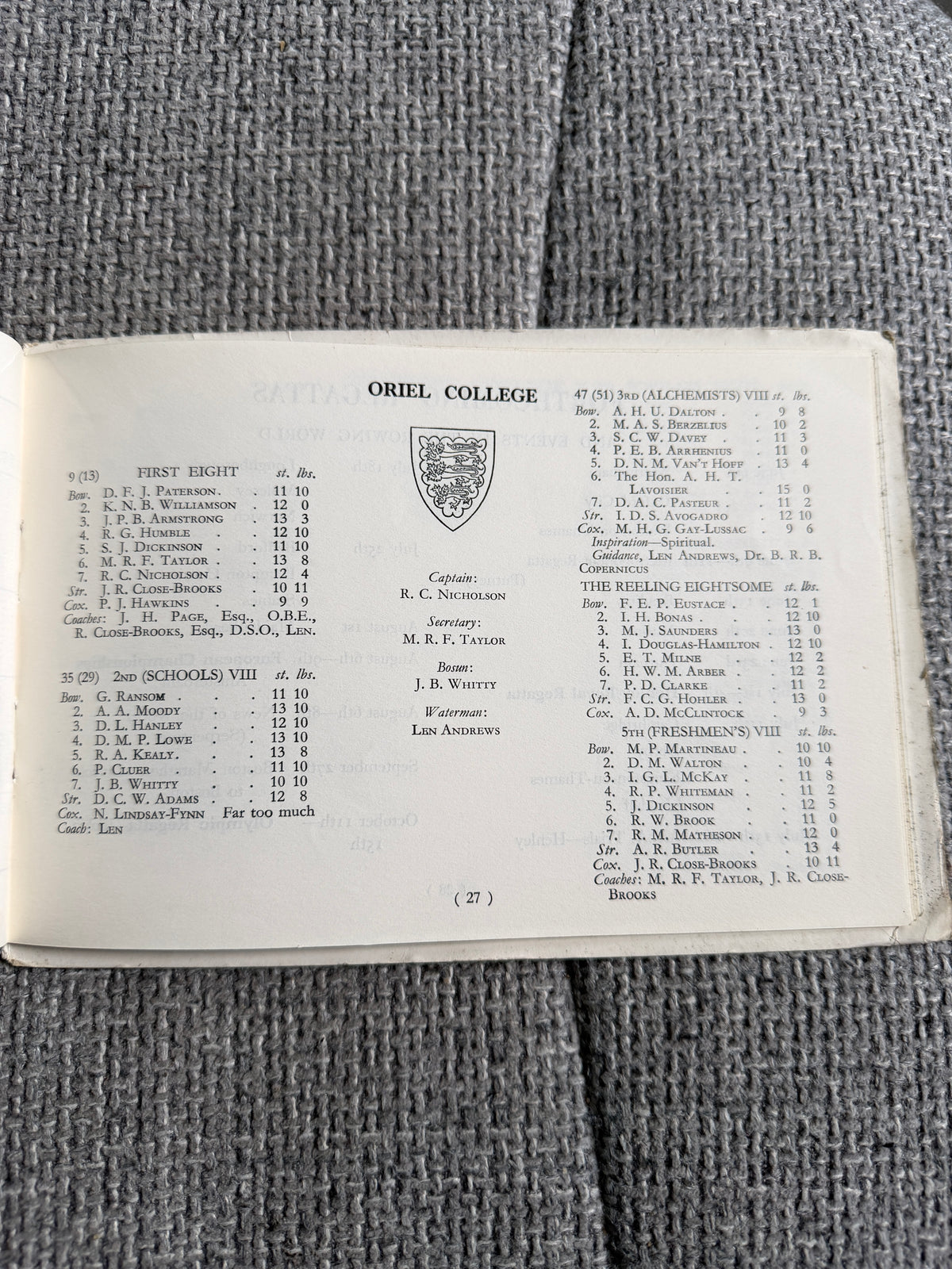 1964 The Eights (Oxford University Boat Club) Guiness - Honeyburn Books (UK)