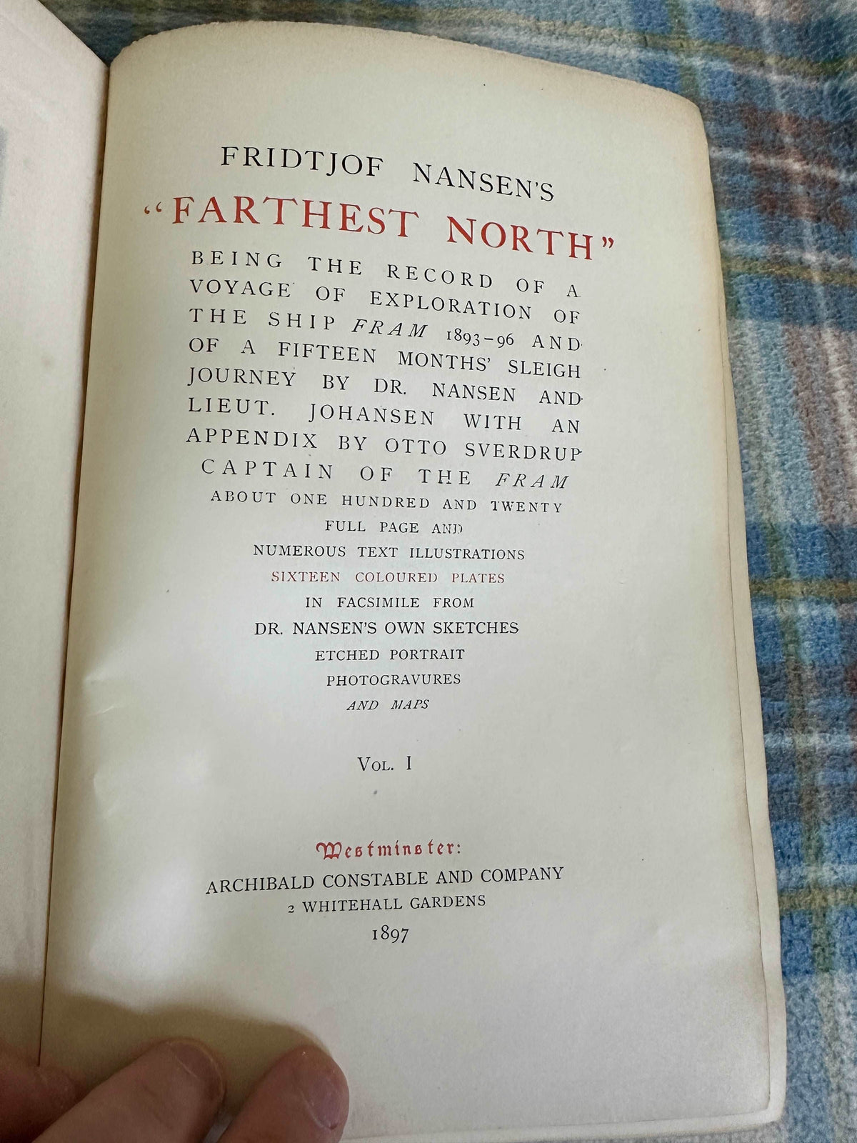 1897*1st* Farthest North - Dr. Fridtjof Nansen(Archibald Constable & Company) Volume One - Honeyburn Books (UK)