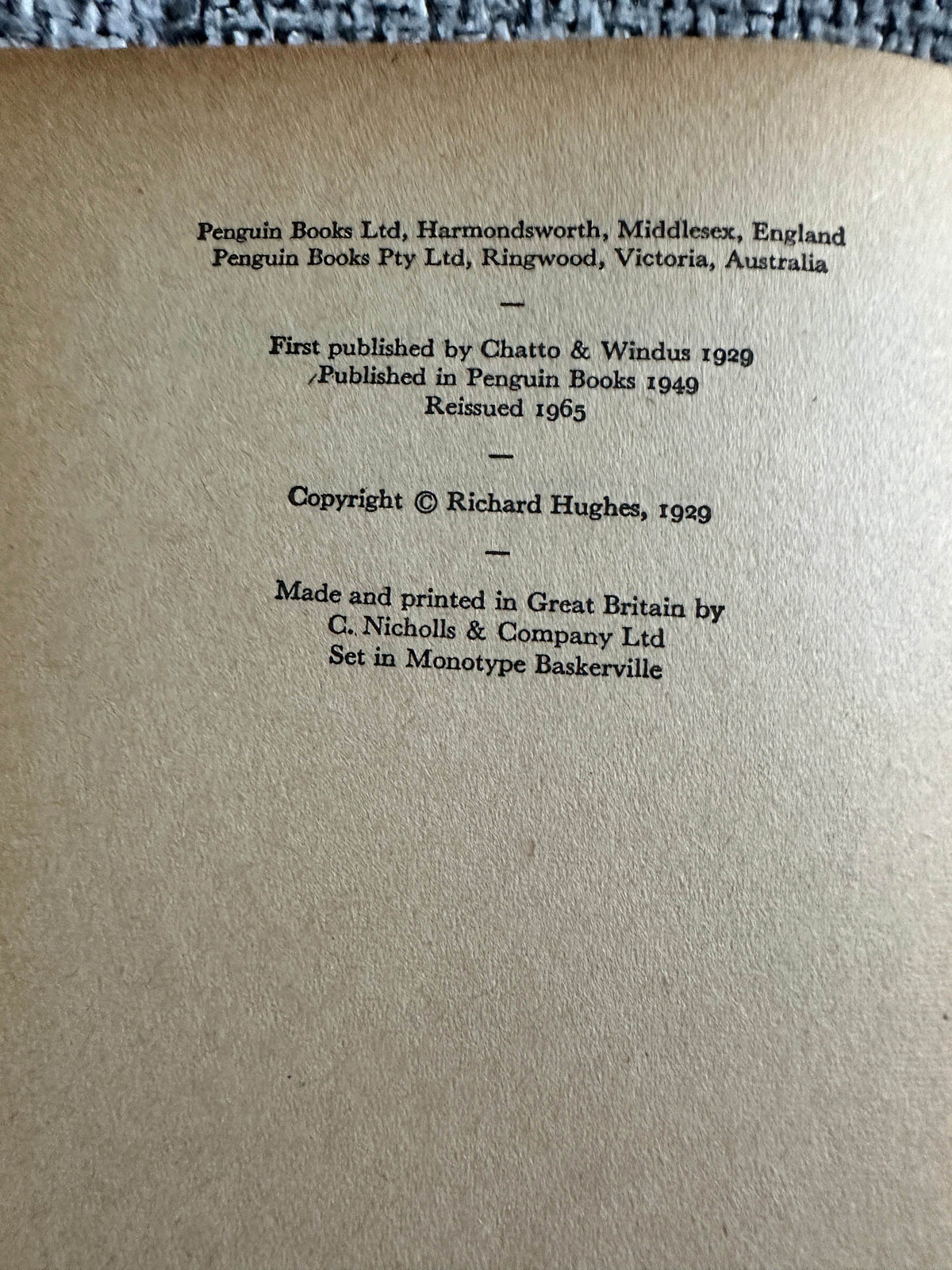 1965 A High Wind In Jamaica - Richard Hughes(Penguin Books) - Honeyburn Books (UK)