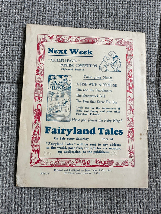 1933 Fairyland Tales (No581) John Leng Publisher - Honeyburn Books (UK)