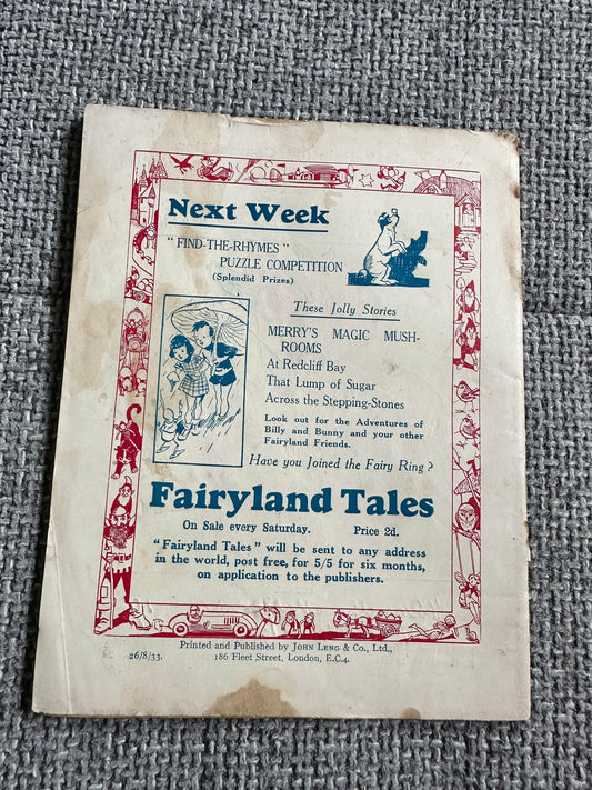 1933 Fairyland Tales (No576) John Leng Publisher - Honeyburn Books (UK)