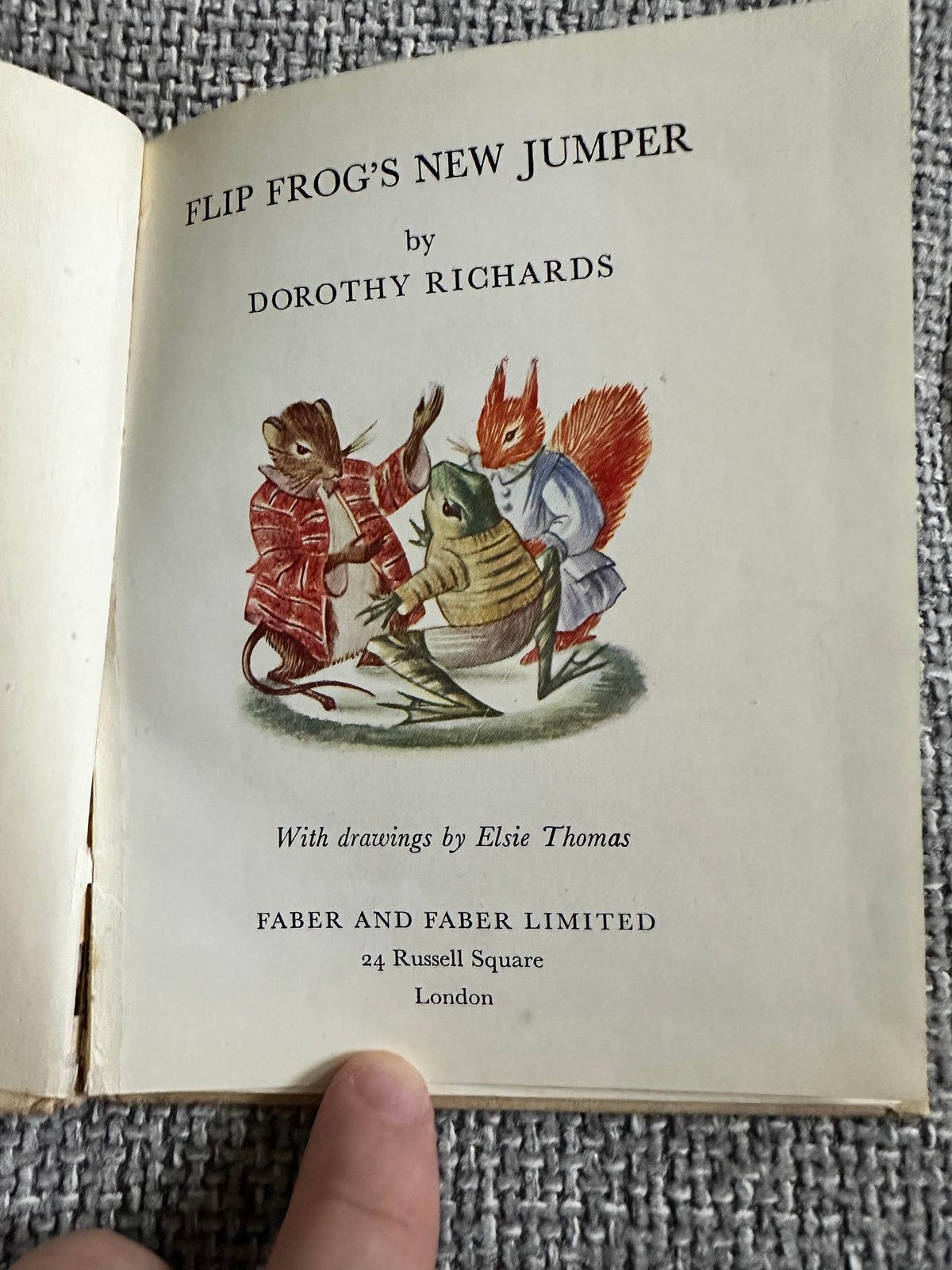 1948*1st* Flip Frog’s New Jumper - Dorothy Richards(Elsie Thomas Illust)Faber & Faber - Honeyburn Books (UK)