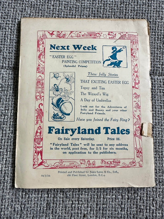 1934 Fairyland Tales (No606) John Leng - Honeyburn Books (UK)