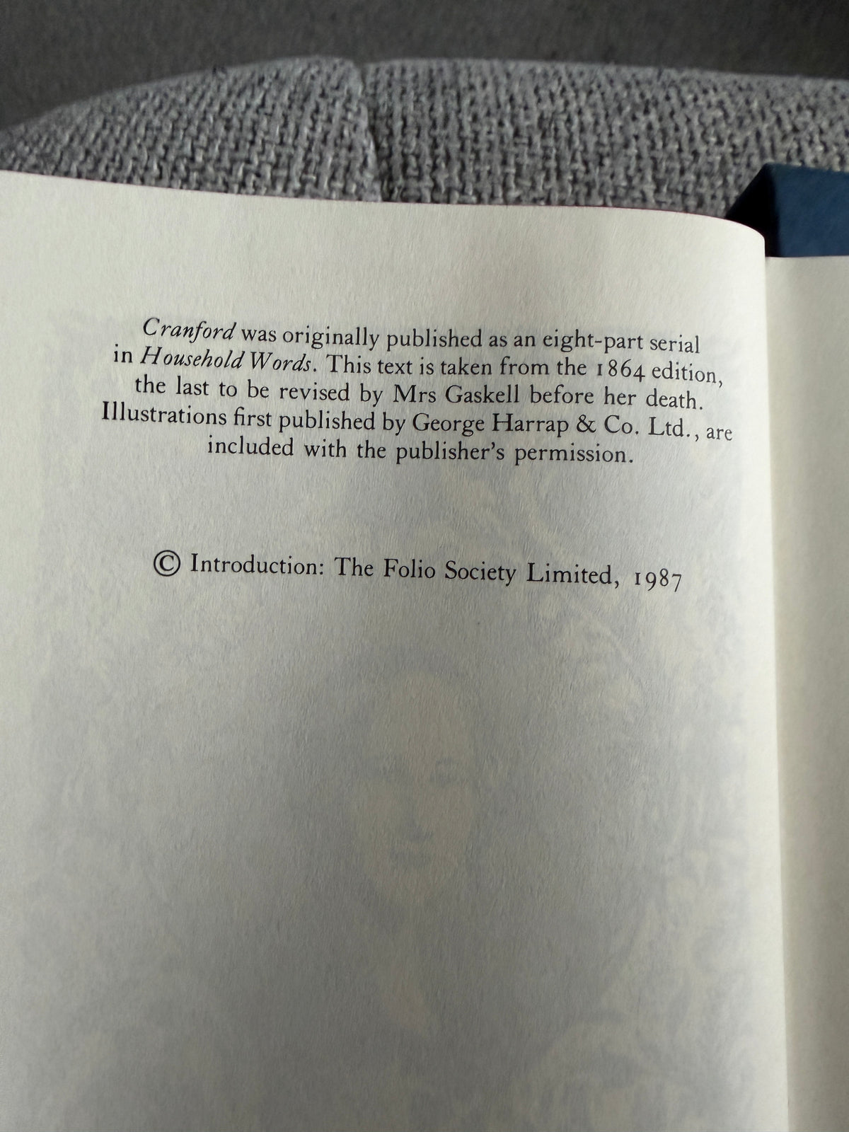 1990 Cranford - Mrs. Gaskell (Folio Society)