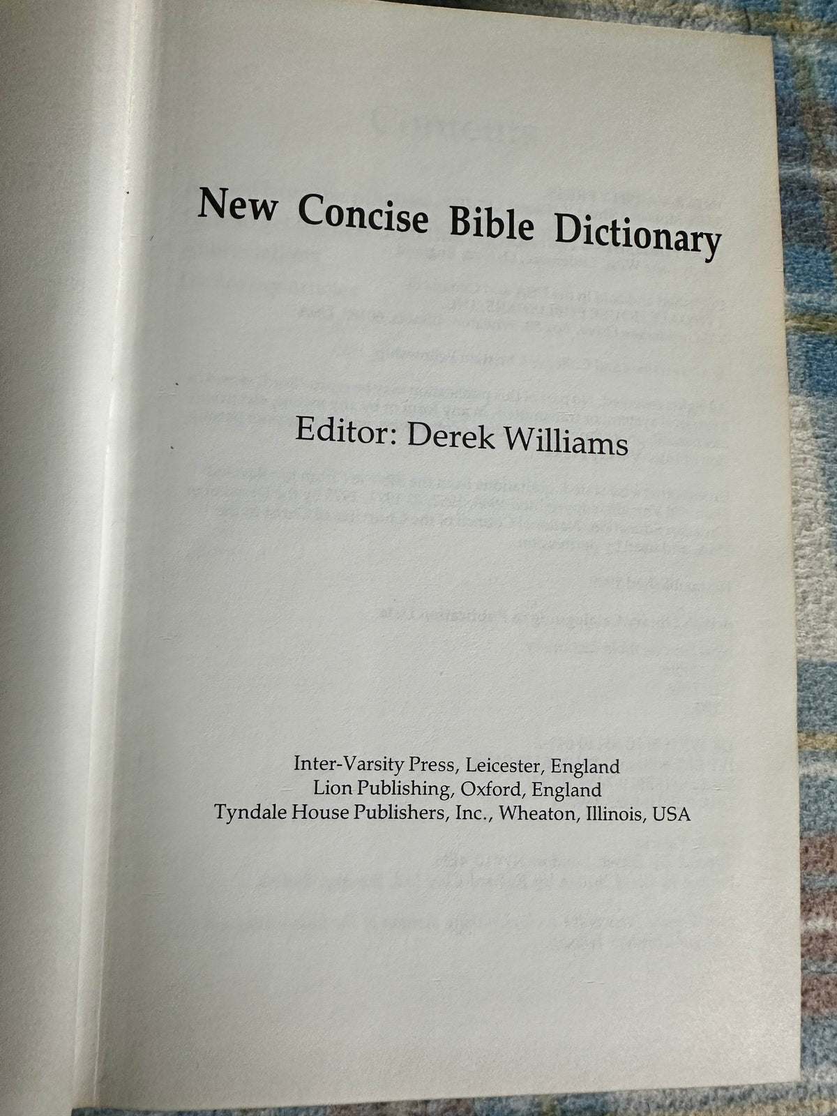 1989 New Concise Bible Dictionary - Inter-Varsity Press - Honeyburn Books (UK)
