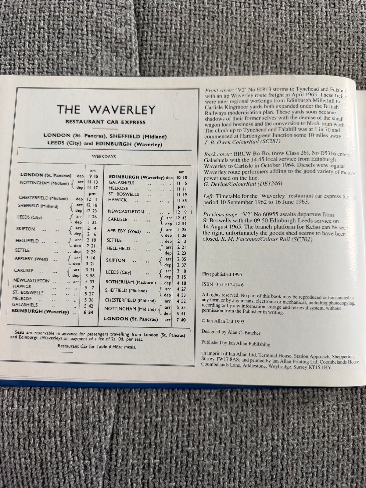 1995*1st* On The Waverley Route (Edinburgh - Carlisle in colour) Robert Robotham (Ian Allan Publishing)