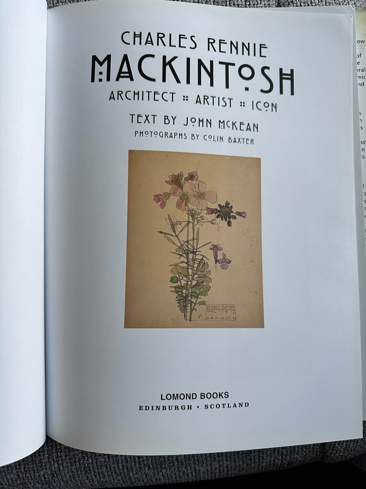 2000*1st* Charles Rennie Mackintosh Architect, Artist, Icon - John McKean & Colin Baxter(Lomond Books) - Honeyburn Books (UK)