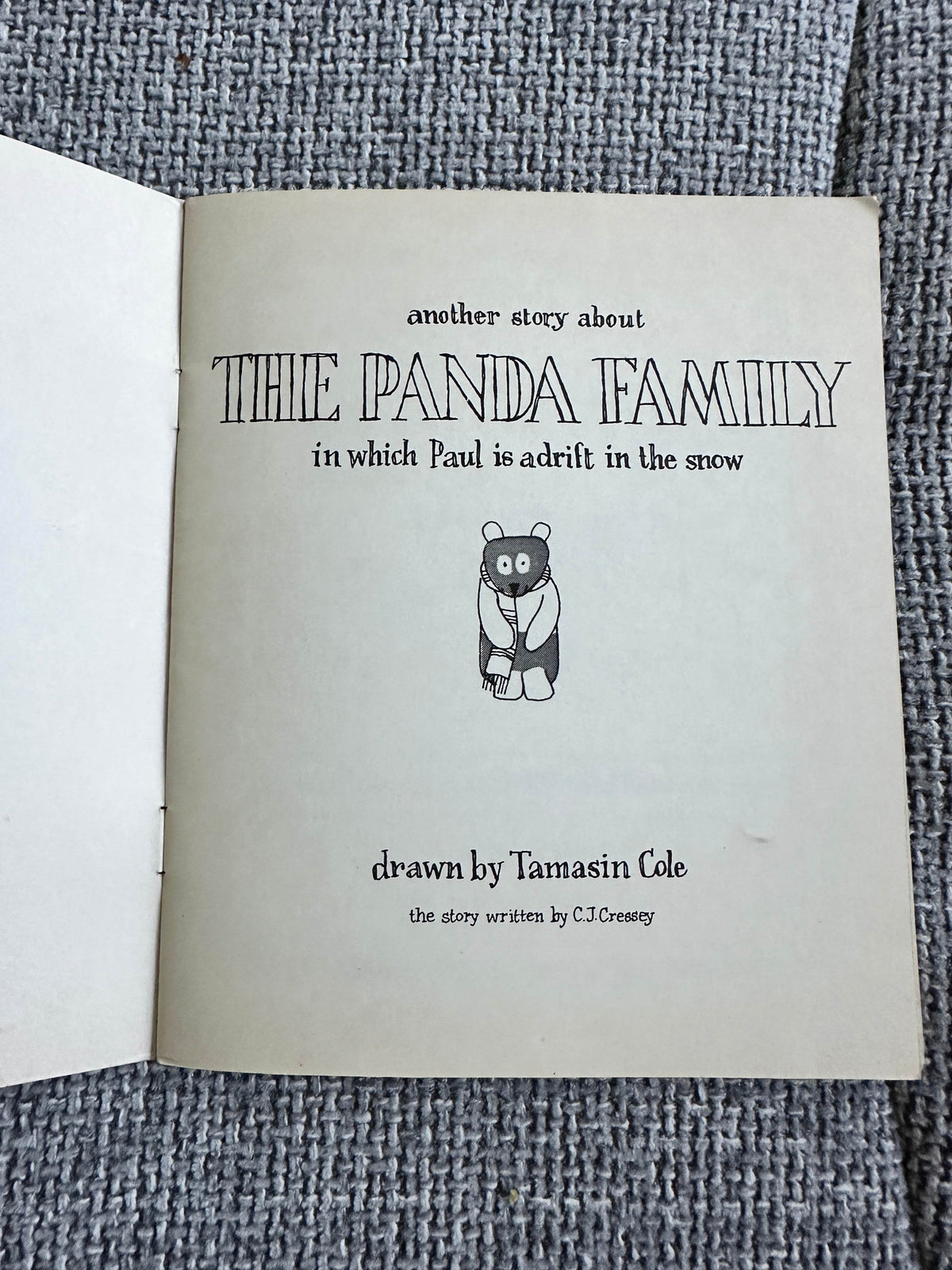 1970’s The Panda Family Paul Is Adrift In The Snow - C. J. Cressey(Tamasin Cole Illust) Printing Arts Ltd - Honeyburn Books (UK)