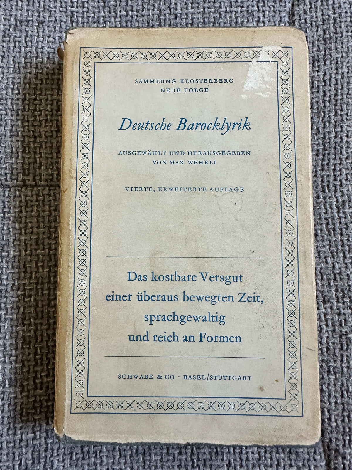 1967 Deutsche Barocklyrik (German Baroque Poetry) Sammlung Klosterberg (Schwabe & Co) - Honeyburn Books (UK)