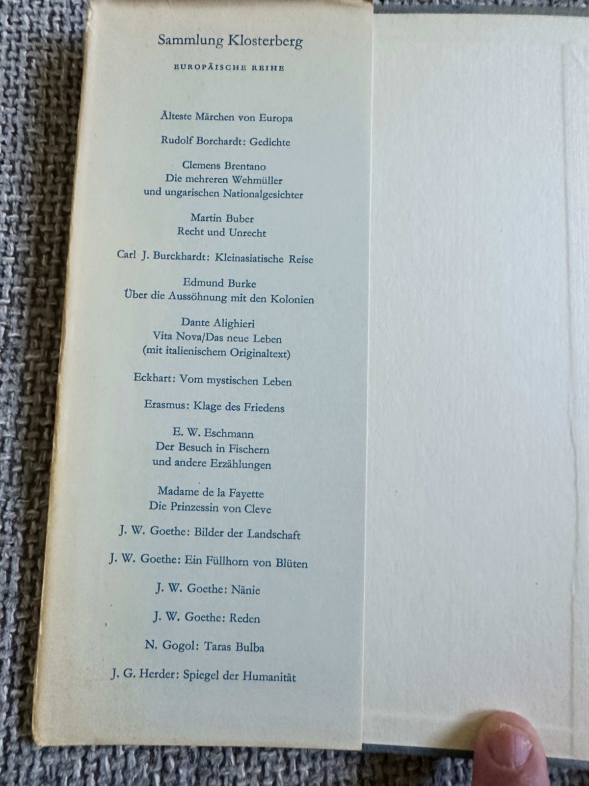 1967 Deutsche Barocklyrik (German Baroque Poetry) Sammlung Klosterberg (Schwabe & Co) - Honeyburn Books (UK)