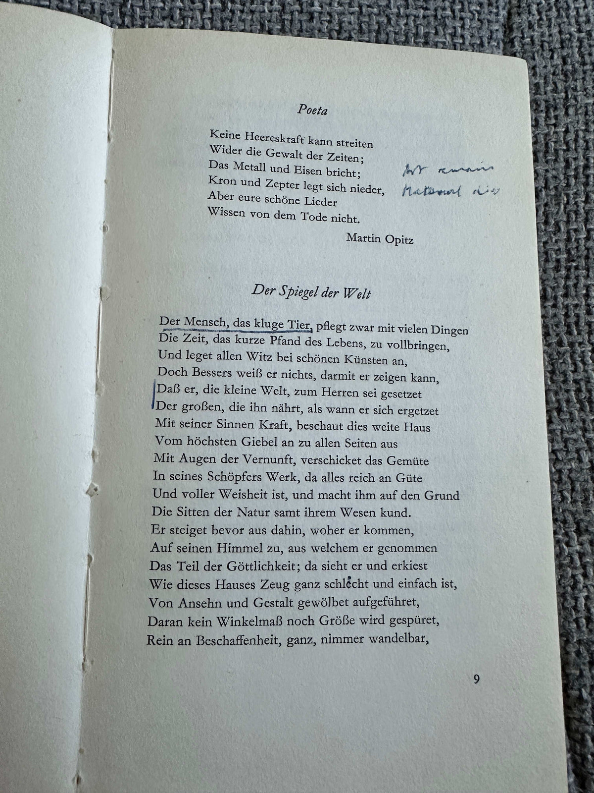 1967 Deutsche Barocklyrik (German Baroque Poetry) Sammlung Klosterberg (Schwabe & Co) - Honeyburn Books (UK)