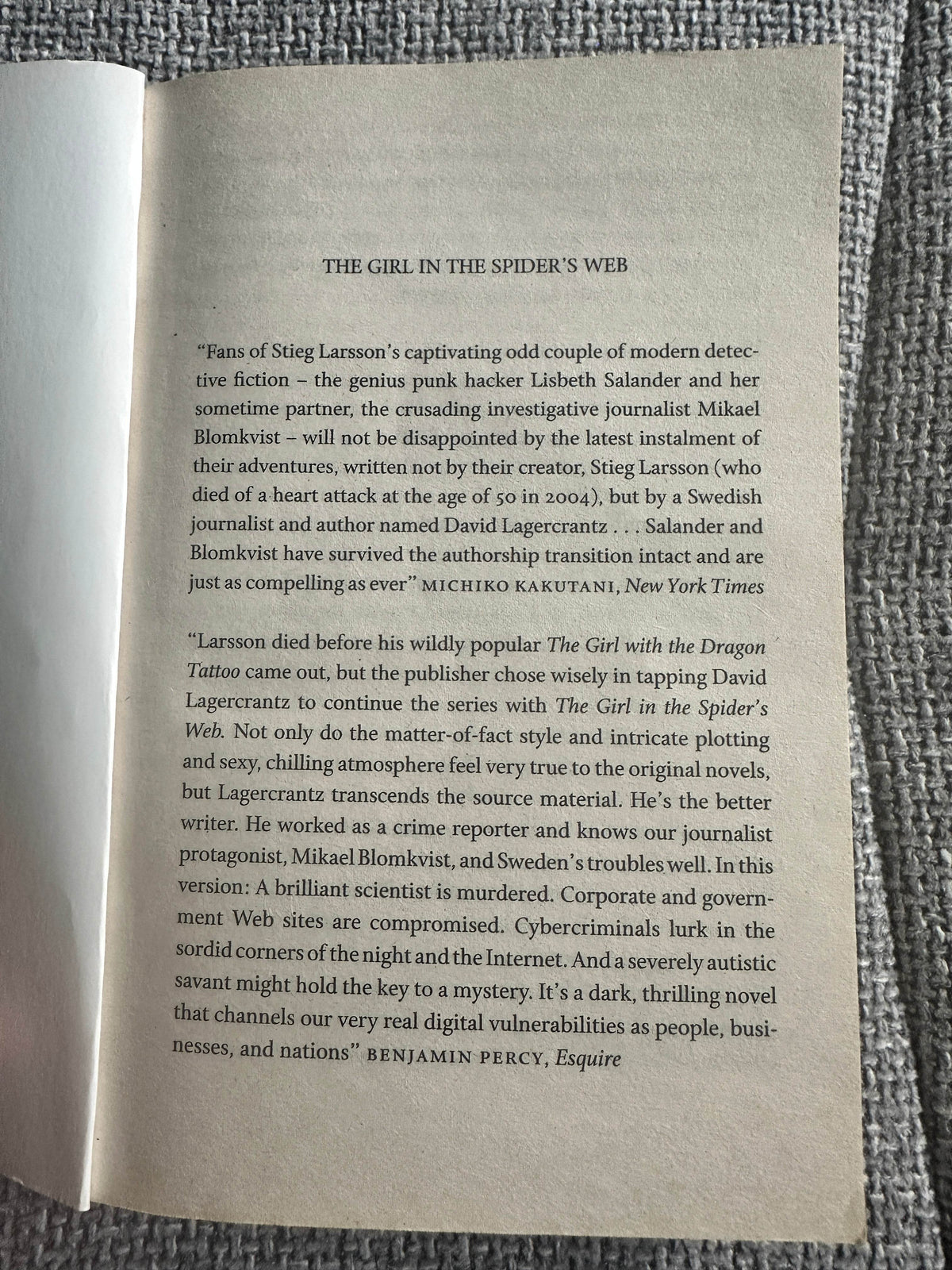 2016 The Girl In The Spider’s Web - David Lagercrantz(Maclehose Quercus) - Honeyburn Books (UK)