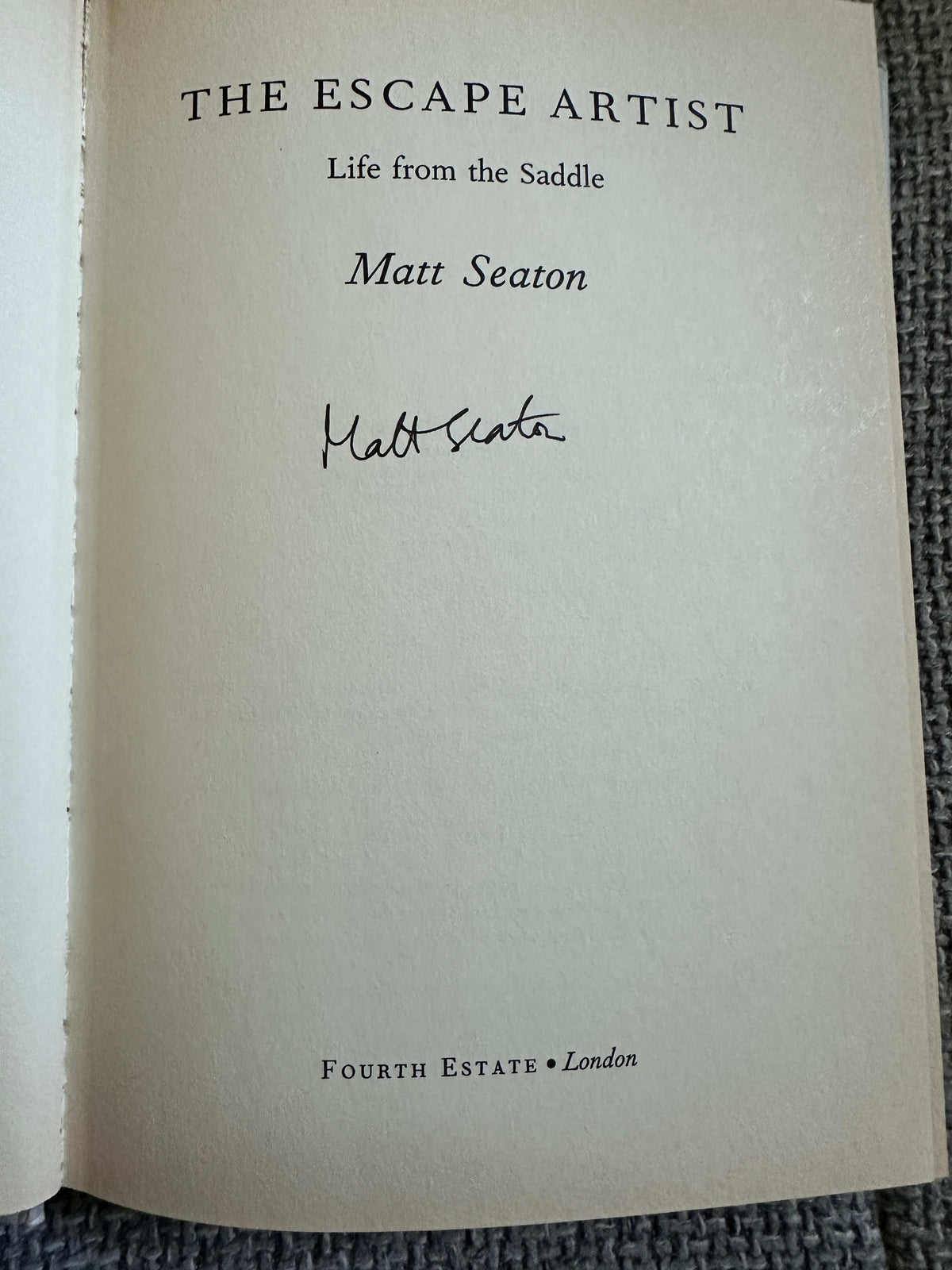 2002*SIGNED 1st* The Escape Artist - Matt Seaton (Fourth Estate) - Honeyburn Books (UK)