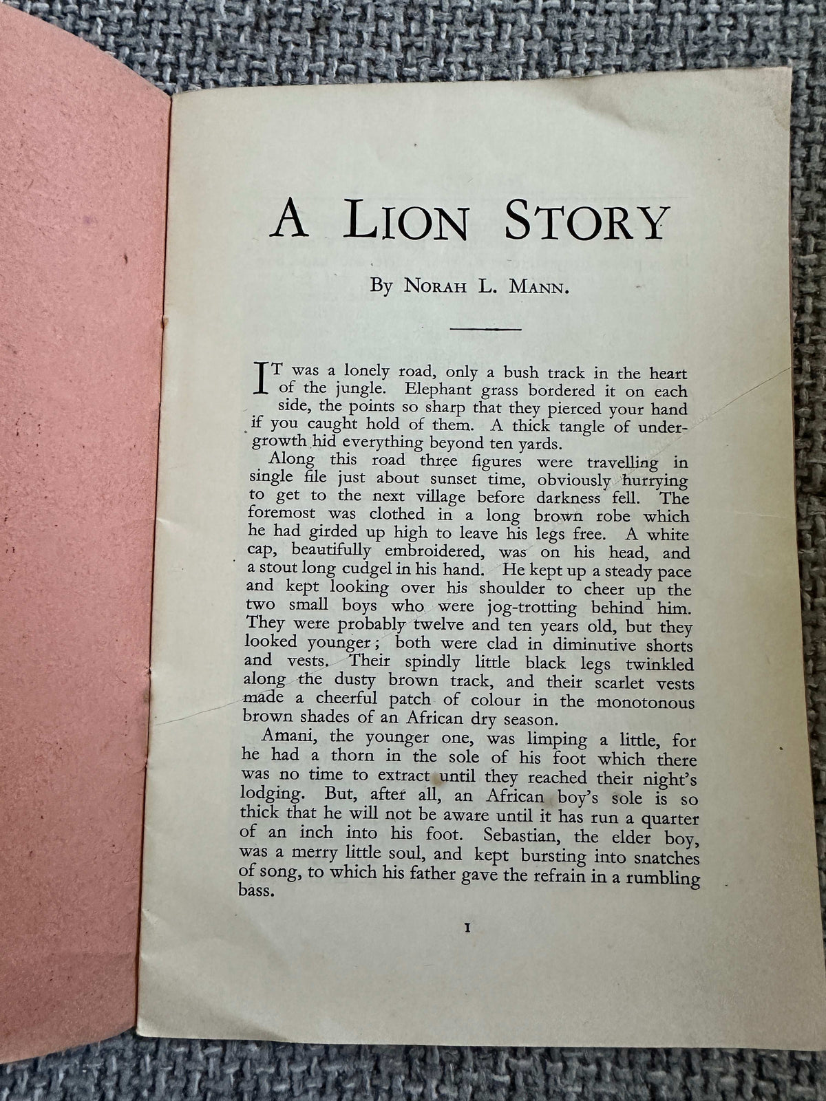 1950’s A Lion Story (Tales Of Africa No.1) Norah L. Mann (U. M. C. A.) - Honeyburn Books (UK)
