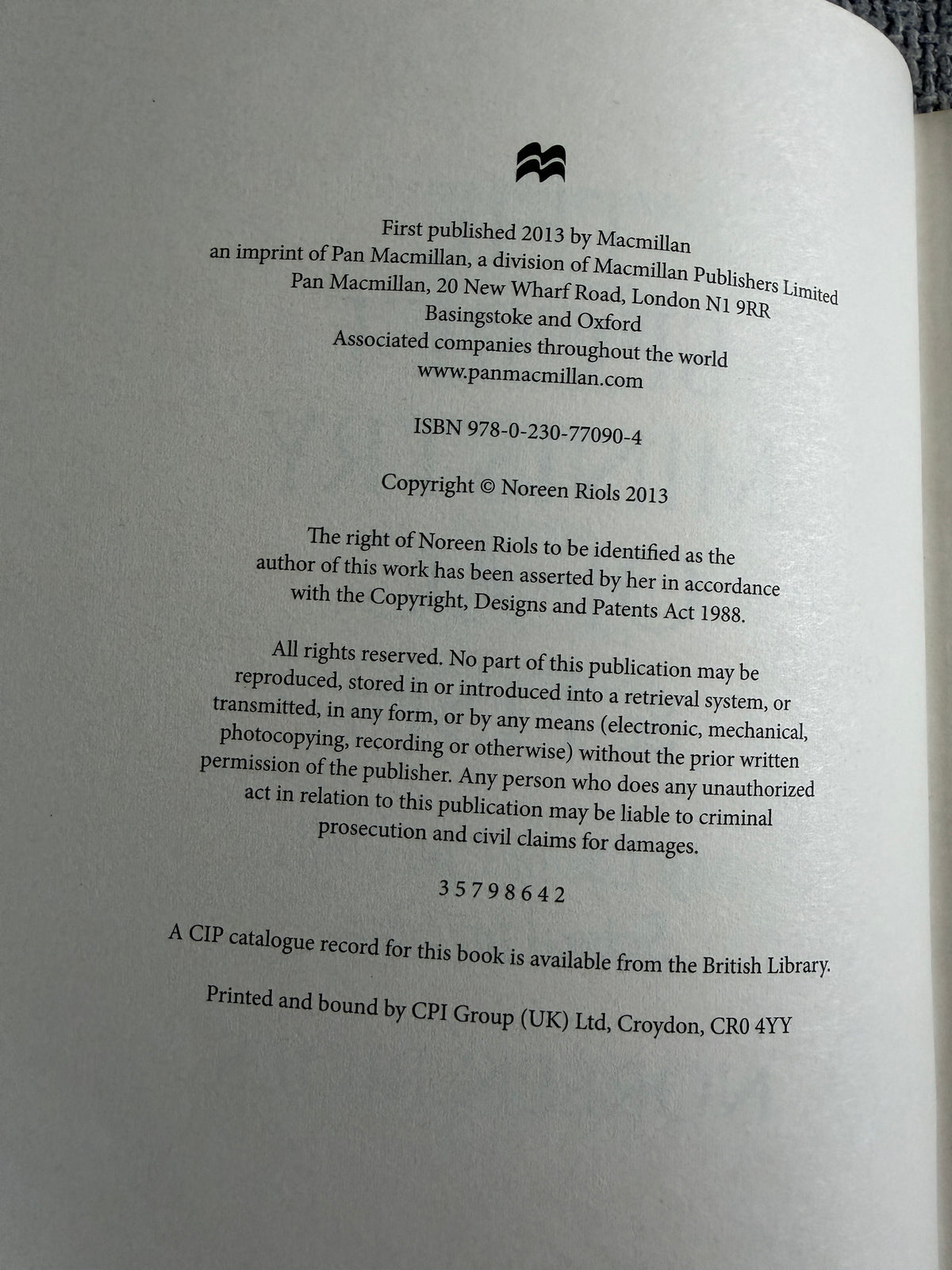 2013 The Secret Ministry Of Ag. & Fish - Noreen Riols (MacMillan)