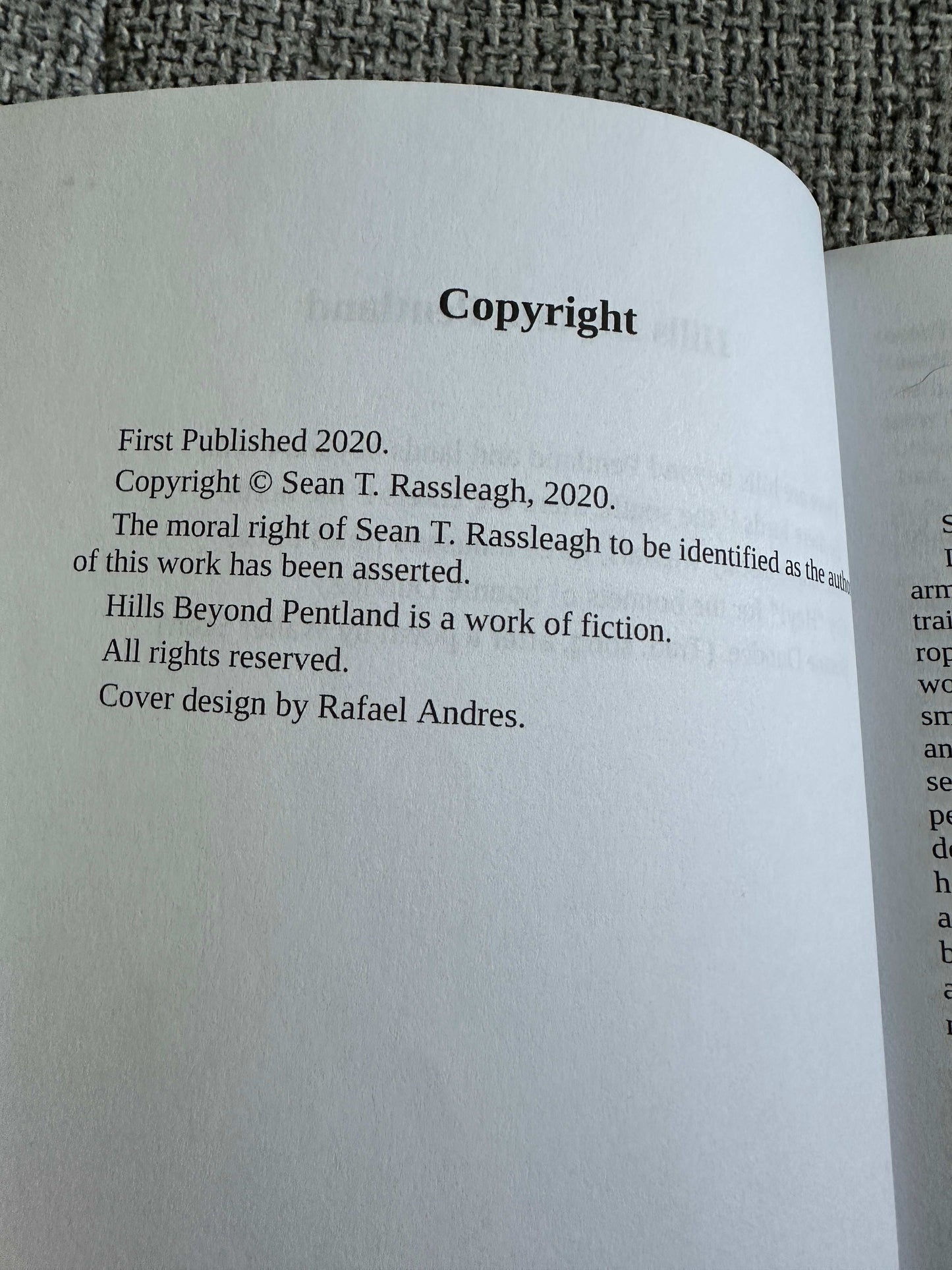 2020*1st* Hills Beyond Pentland (A Future Edinburgh Novel) Sean T. Rassleagh (Self published) - Honeyburn Books (UK)
