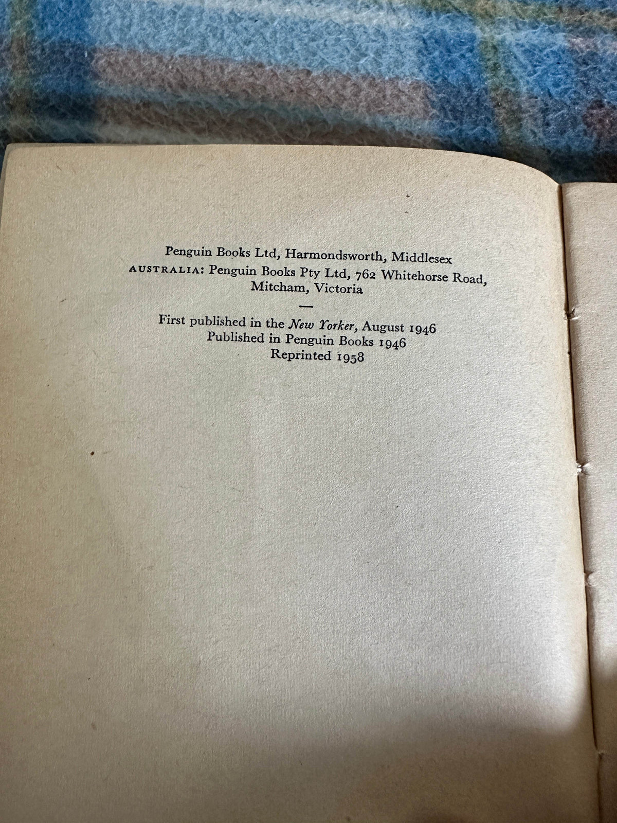 1958 Hiroshima - John Hersey(Penguin Special) - Honeyburn Books (UK)