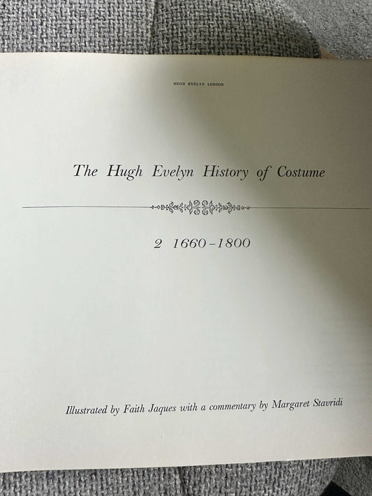 1967*1st* The Hugh Evelyn History Of Costume Second Series 1660-1800 - Honeyburn Books (UK)