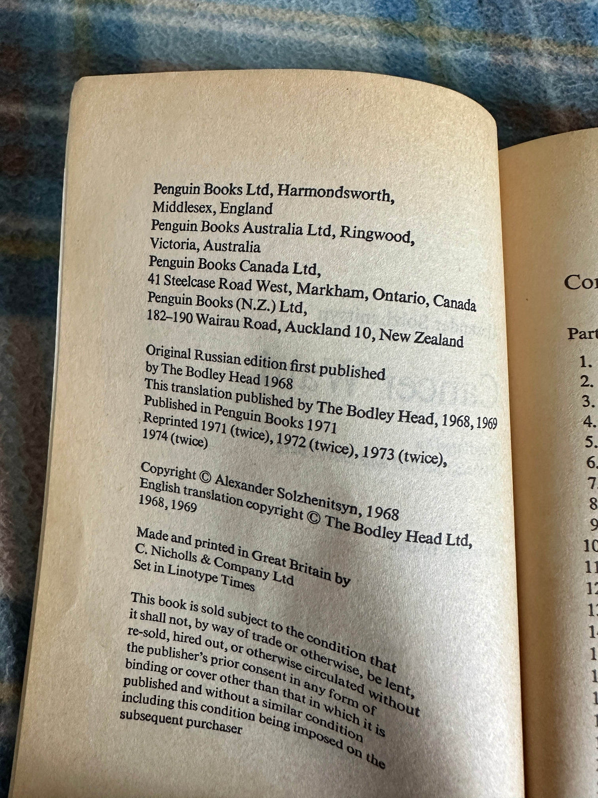 1974 Cancer Ward - Alexander Solzhenitsyn (Penguin) - Honeyburn Books (UK)