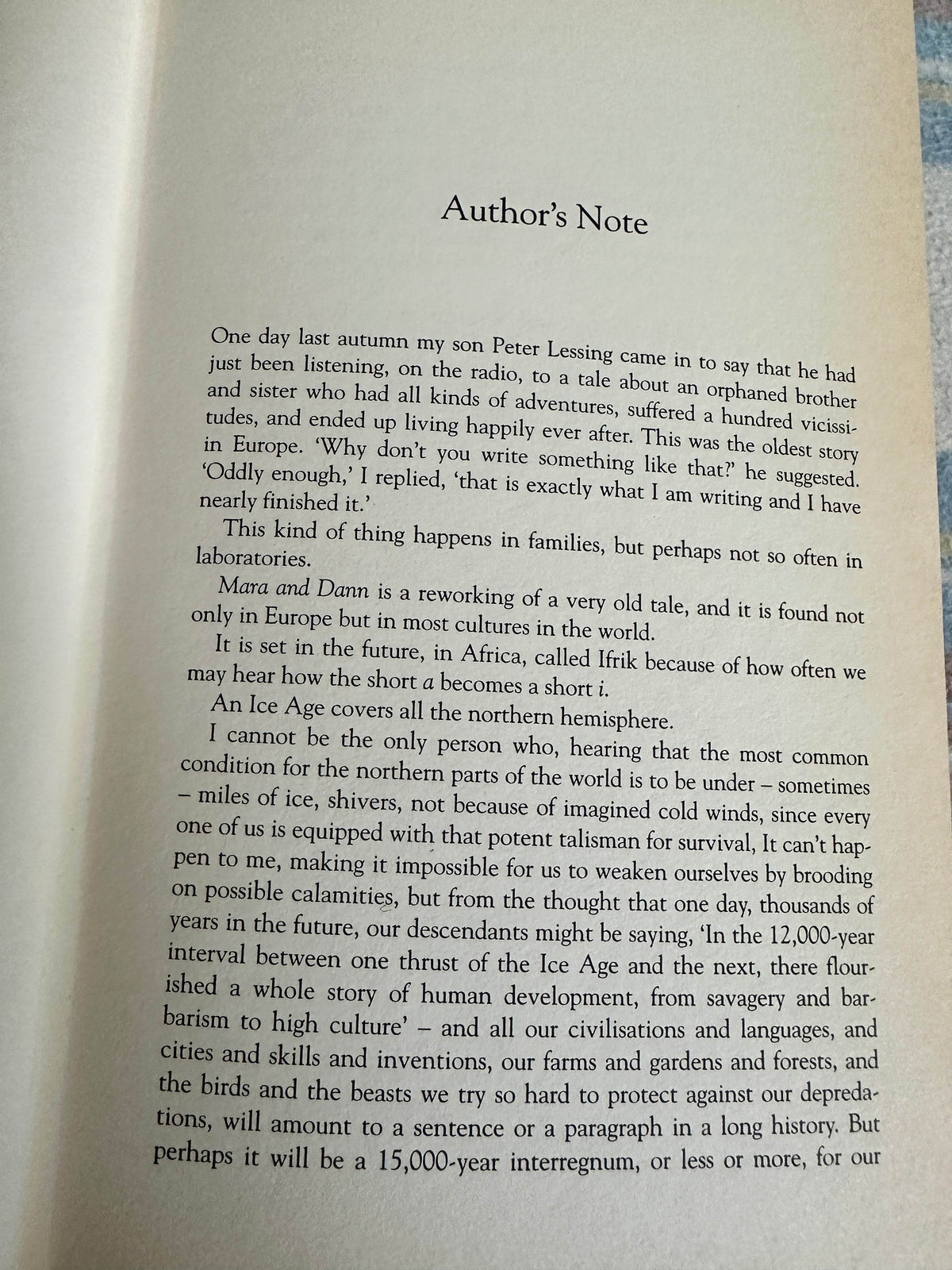 1999*1st* Mara & Dann(An Adventure) - Doris Lessing(Flamingo Pub) - Honeyburn Books (UK)